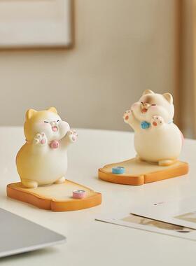 莫生气猫咪手机支架可爱情绪稳定不焦虑工位解压摆件治愈女生礼物