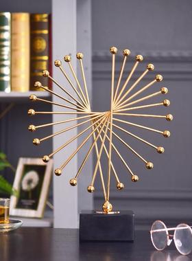 时来运转轻奢客厅玄关办公室桌面书柜隔断创意金属装饰工艺品摆饰