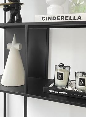 现代简约样板间书柜家居软装饰品彷真花杯蜡相架玻璃摆件ZH3643