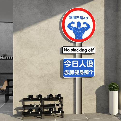 健身房墙面装饰品网红背景形象励志标语文化贴纸画海报工作室运动 - 图2