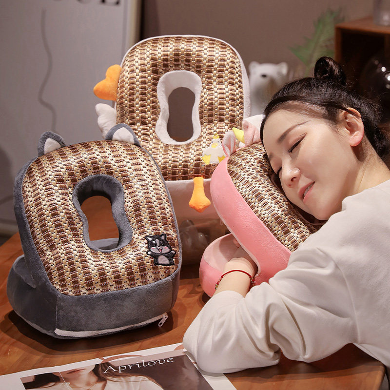 精选卡通凉席午睡枕夏天教室藤席趴睡枕小枕头学生便携午休趴枕护,淘宝优惠券,粉丝福利购,淘宝优惠卷