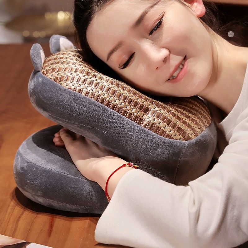 精选卡通凉席午睡枕夏天教室藤席趴睡枕小枕头学生便携午休趴枕护,淘宝优惠券,粉丝福利购,淘宝优惠卷