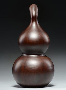 黑檀木葫芦雕刻摆件木葫芦家居客厅玄关装饰工艺品开业乔迁送礼品