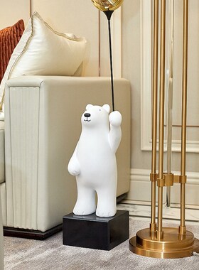 速发简饰落地气装熊摆件客厅电视柜酒柜入户玄关高级感创意球约品