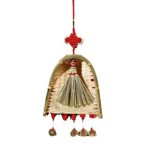 乔迁之喜装饰新居入宅搬家仪式用品挂饰入户门上把手布置扫把挂件 - 图3