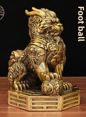 黄DJI铜八店卦麒麟摆件聚麟财纳福公母八厅卦将军麒客玄关装饰铺