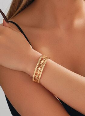 欧美热销高级感时尚个性开口手镯轻奢气质星月设计感手饰