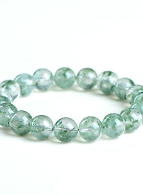 久雅水晶天然5A级绿云母圆珠手链绿色云母散珠手串厂家直销