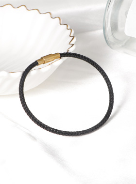 时尚简约编织手链好运珠造型女士防水手绳本命年红色diy配饰手环