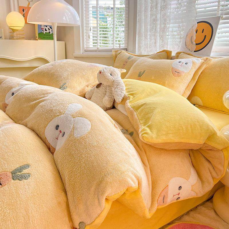 iui56522冬季雪花牛绒被套加双面绒加绒厚件被罩奶绒珊单瑚绒套件,淘宝优惠券,粉丝福利购,淘宝优惠卷