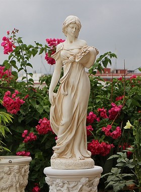 招财摆件家居客厅电视柜隔断玄关软装饰工艺品欧式花园人物雕塑