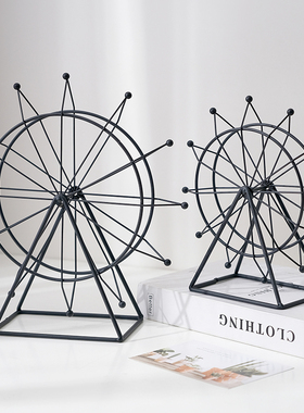 现代客厅电视柜酒柜装饰品摆件创意旋转摩天轮办公室桌面摆设