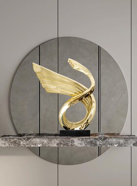 现代客厅玄关摆件抽象雕塑艺术品招财翅膀办公室创意家居软装饰品