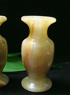 天然阿富汗玉花瓶玉石小摆件桌面摆件白玉花瓶插花装饰品单个