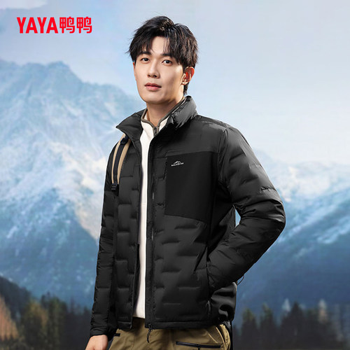 YAYA鸭鸭轻薄羽绒服男士2025年秋冬新款短款保暖时尚立领鸭绒外套 - 图2