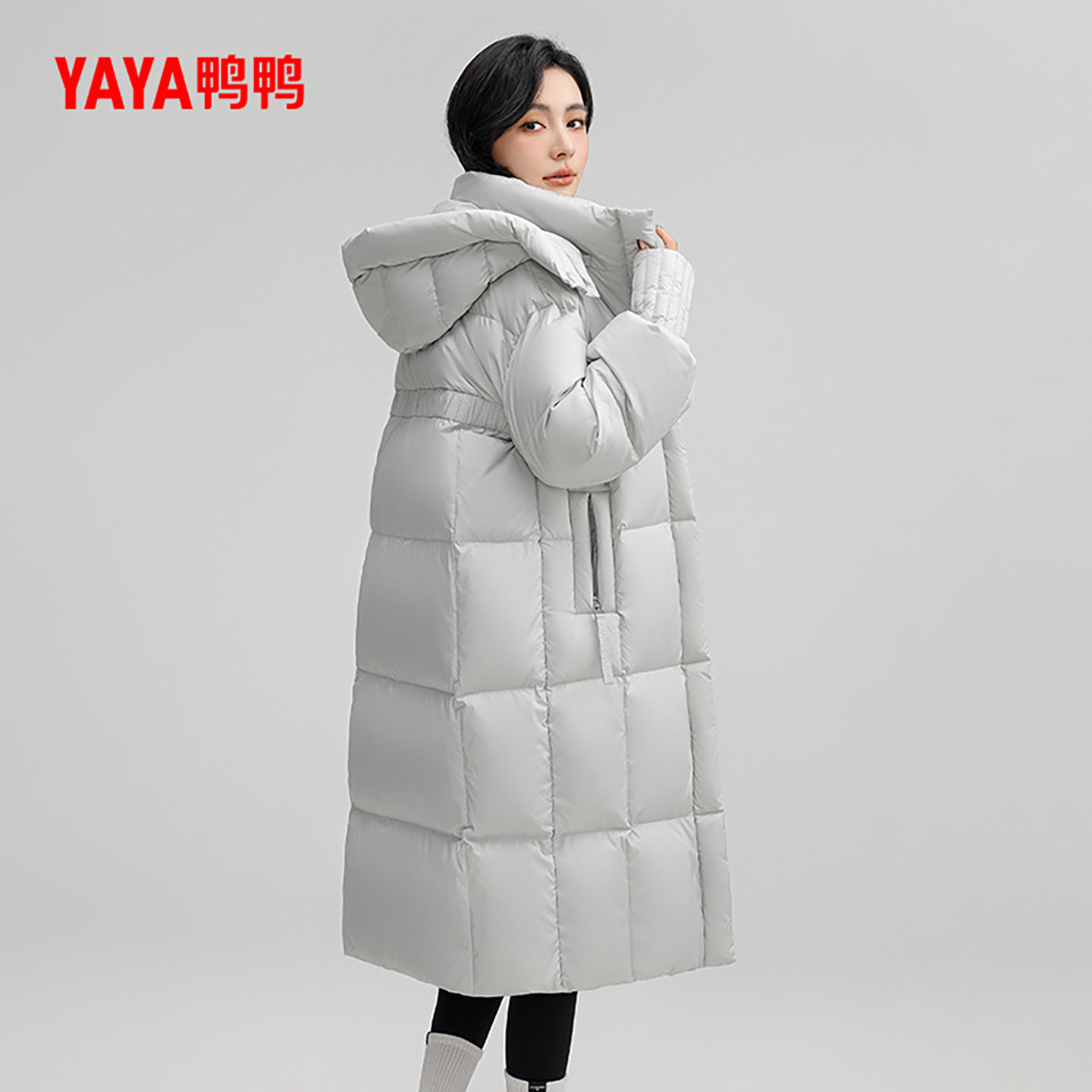 鸭鸭羽绒服女士2024秋冬新品过膝中长款加厚鸭绒可拆帽保暖外套J,淘宝优惠券,粉丝福利购,淘宝优惠卷