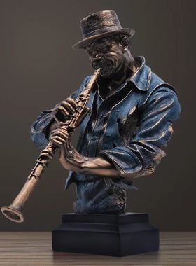 乐队雕塑抽象 音乐人物雕像树脂冷铸铜艺术品 T酒吧装饰品