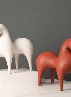 古风马树脂摆件饰品现代极简抽象客厅办公室玄关装饰北欧轻奢高档