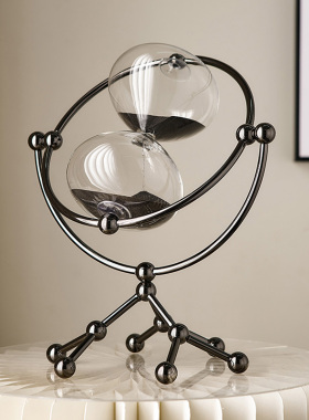 地球仪摆件沙漏计时器轻奢高档创意桌面客厅酒柜电V视柜家居装饰