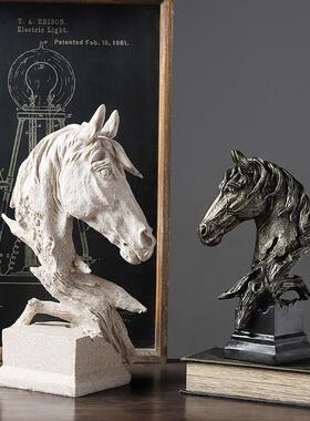 欧风古摆马RDW3005头件家居装饰客厅博古架办公室北摆复件树脂工