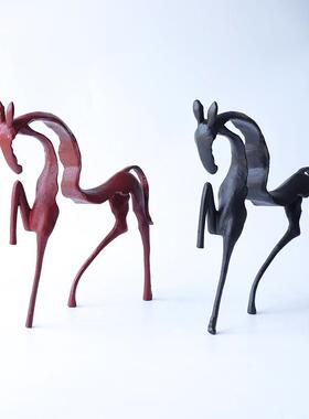 新中式抽视象家公居客B0842售楼部厅玄关柜电柜办室书柜招财马铸