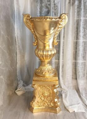 大气玻璃钢金色大马柱盆影楼婚路引JY55091酒庆店会所厅罗大堂摆