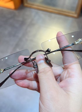 速发简丹镜萝形潮百搭无框近视太镜个性时尚方心遮强光户外墨剋男
