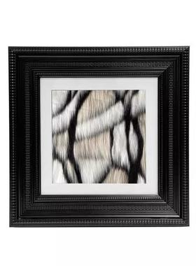 现代简约侘寂中古老钱风织物山鸡装饰画几何摆件酒店样板间摆件