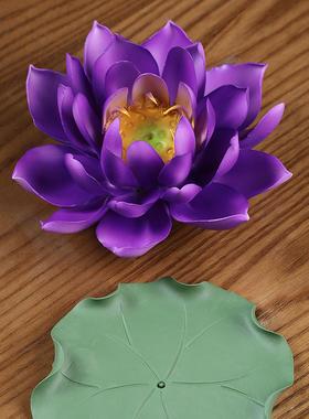 快速发货j陶瓷小莲花仿真花佛堂荷花装饰用品观音佛前陶瓷花