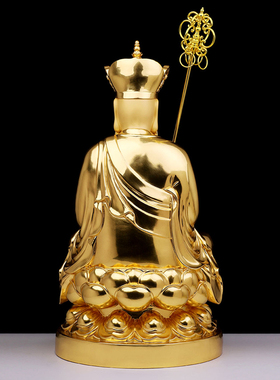 现货速发贴金铜地藏王佛像家用地藏王菩萨铜像地藏菩萨佛像摆件家