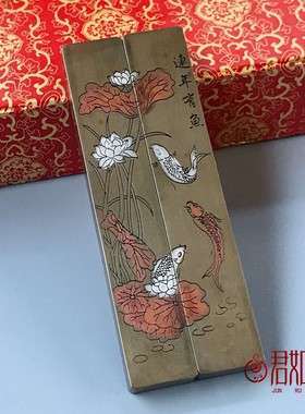 现货速发包 邮文房用品 复古黄铜镇尺 小号镇纸 精雕图压尺 多款