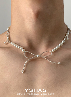 蝴蝶结小众设计感项链