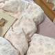 Class A full cotton double layer yarn four-piece set mother and baby grade fresh small floral pure cotton three-piece set bed sheet style