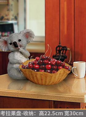 直销树脂考拉收纳盒工艺品钥匙收纳鞋柜玄关摆件水果收纳盘