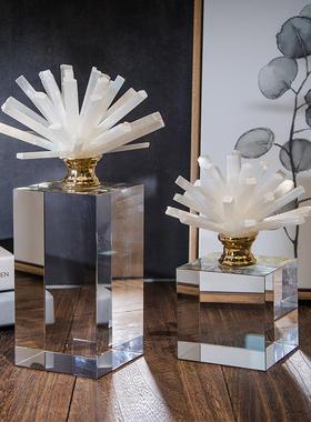 销售中心酒店别墅轻奢水晶摆件客厅电视柜样板房间桌面软装饰品