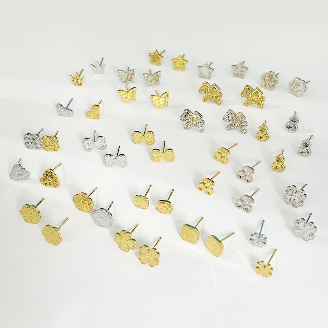 新款cnc碎冰冰s925纯银不过敏镀18k真金耳钉桃心轻奢风气质耳饰,淘宝优惠券,粉丝福利购,淘宝优惠卷