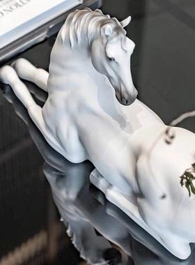 轻奢新中式马摆件物语动物雕塑骏马样板房玄关桌面装饰艺术摆件