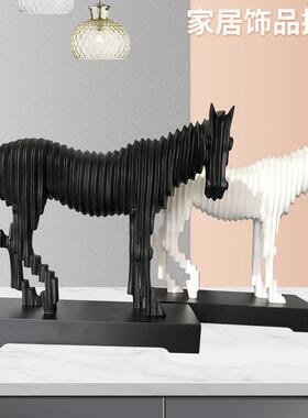 树脂工艺品创意卡通对马摆件家居装饰树脂桌面客厅摆件装饰品