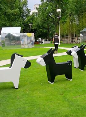 马座椅玻璃钢动物造型摆件户外商场公园幼儿园美陈坐凳雕塑驴凳子