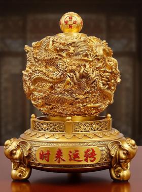 中式时来运转摆件客厅办公室酒柜家居装饰品开业礼品树脂工艺品