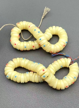 新款驼骨做旧镶嵌多宝大肠手串