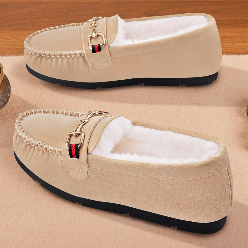 豆豆鞋女冬季加绒2025秋冬新款一脚蹬外穿保暖舒适防滑时尚妈妈鞋,淘宝优惠券,粉丝福利购,淘宝优惠卷