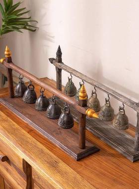 东南亚工艺品实木铃铛摆件客厅书房玄关摆设泰式酒店民宿装饰摆件