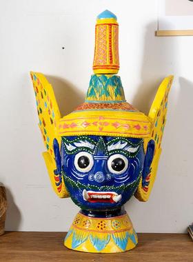 东南亚特色装饰品酒店会所泰式风格工艺品创意脸谱摆件