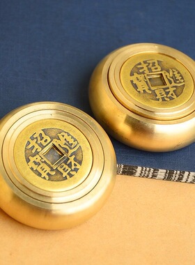 工厂直销纯黄铜转钱手把件赚钱手