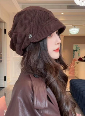 韩版简约时尚堆堆帽女保暖包头帽