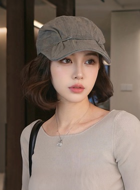 日系亚麻防晒显脸小前进帽女夏