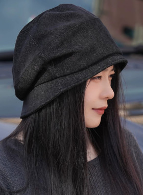 雪尼尔宽檐渔夫帽女显脸小百搭