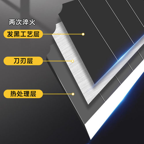 得力美工刀刀片大号小号18mm9mm壁纸裁纸刀片墙纸刀30度60度工业工地批发美缝加厚sk5锋利刀片黑刃架子切割剪 - 图3