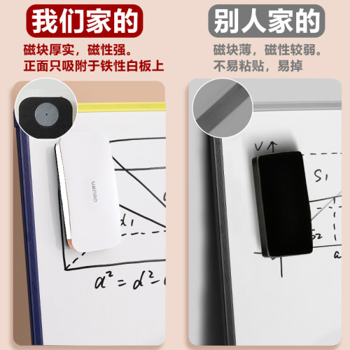 得力白板擦黑板擦教室通用板擦静电布料擦拭不留痕家用玻璃白板刷内置磁铁可吸附彩涂板白板擦 - 图0